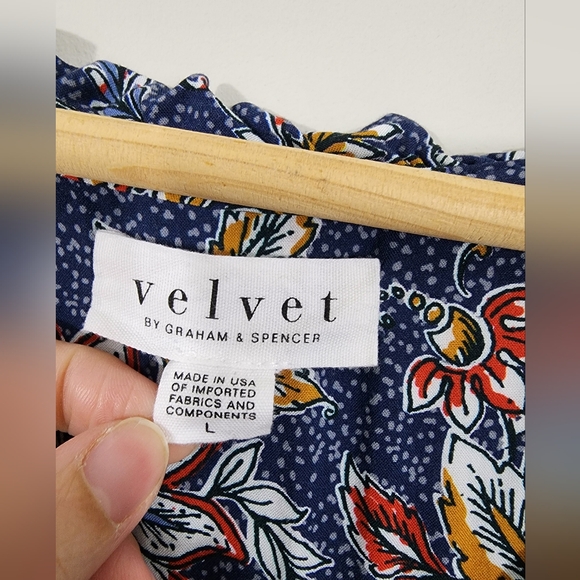 Sold Velvet by Graham and Spencer Paloma tie Waist boho floral mini dress - Picture 9 of 13